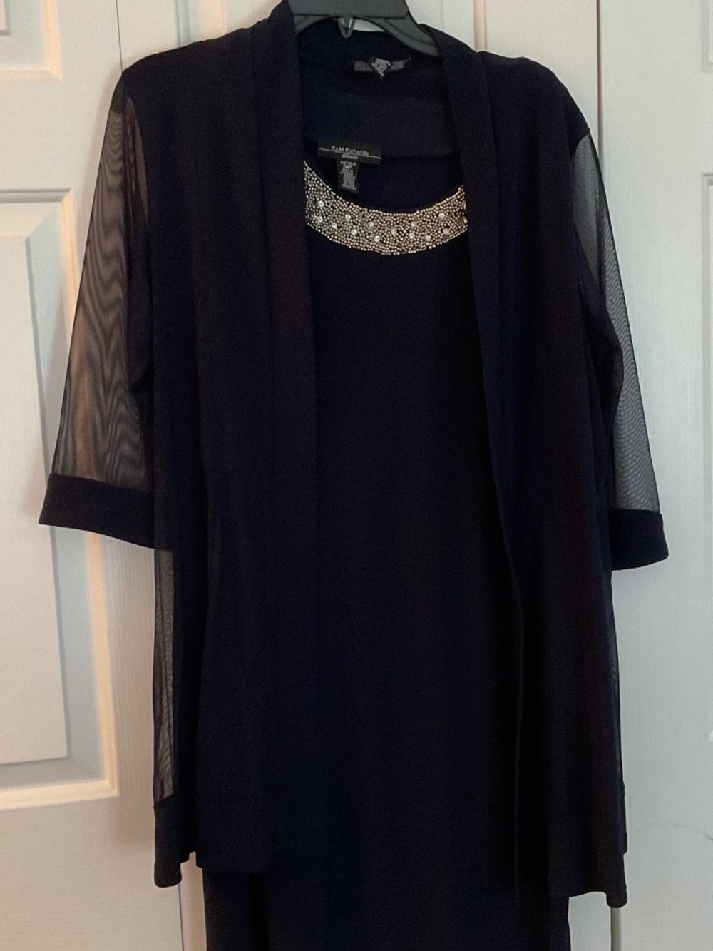 R & M Richard’s women’s dress 14 Petite Large Navy Blue
